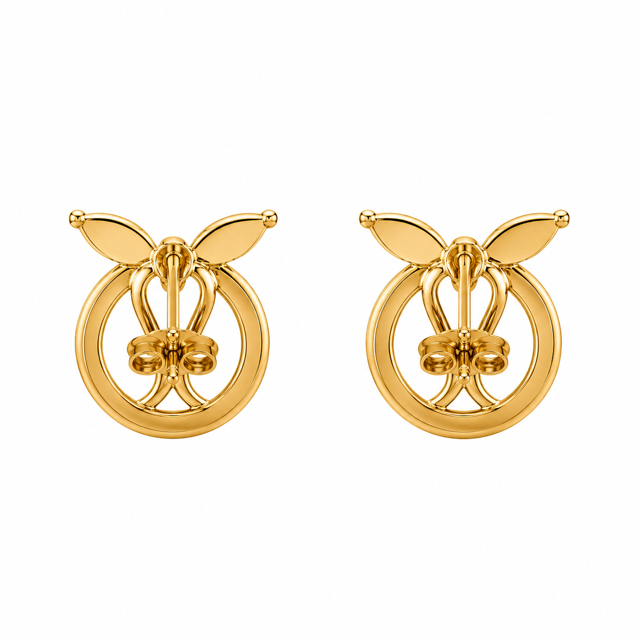 Gold-Tone Butterfly Crystal Drop Earrings